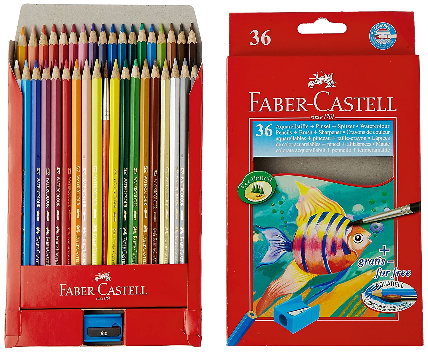 Faber-Castell Design Series Aquarelle Water Color Pencils - 36 Shades -  Starbox