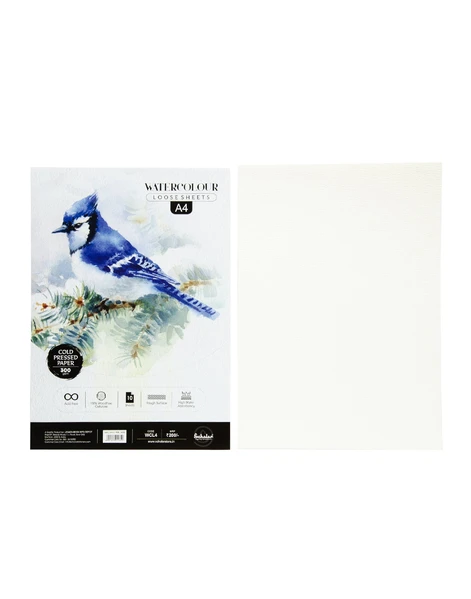 Scholar A4 WATERCOLOUR COLD PRESSED LOOSE SHEETS - 300 GSM (WCL4)
