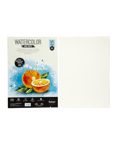 Scholar A4 WATERCOLOUR HOT PRESSED LOOSE SHEETS - 300 GSM (WHL4)