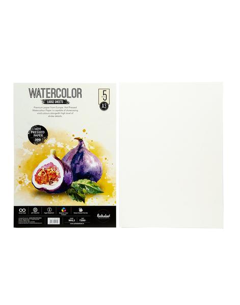 Scholar A3 WATERCOLOUR HOT PRESSED LOOSE SHEETS - 300 GSM (WHL3)