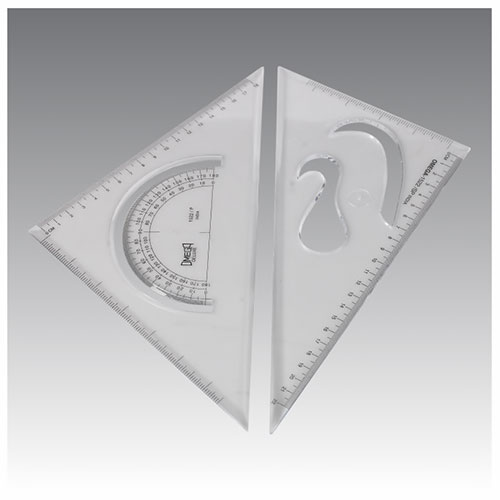 Omega Set Squares WIth Protractor Medium Size - 25cm