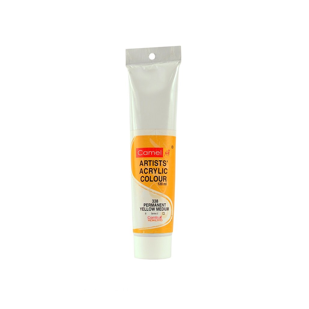 Camel Artist Acrylic Colour 120ml Permanent Yellow Medium 338