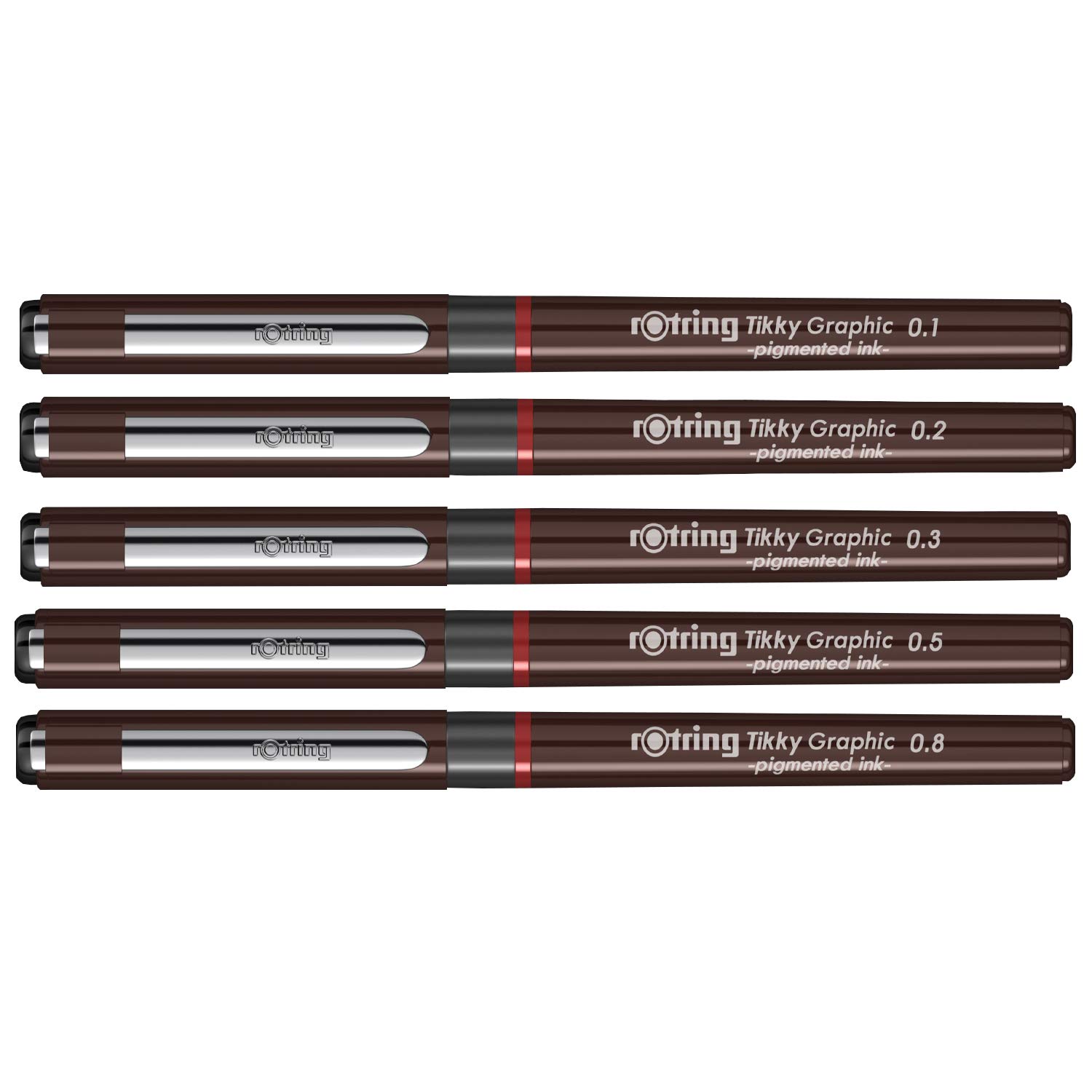 Rotring Tikky Graphic Pigment Liner 0.1mm, 0.2mm, 0.3mm, 0.5mm, 0.8mm Pens