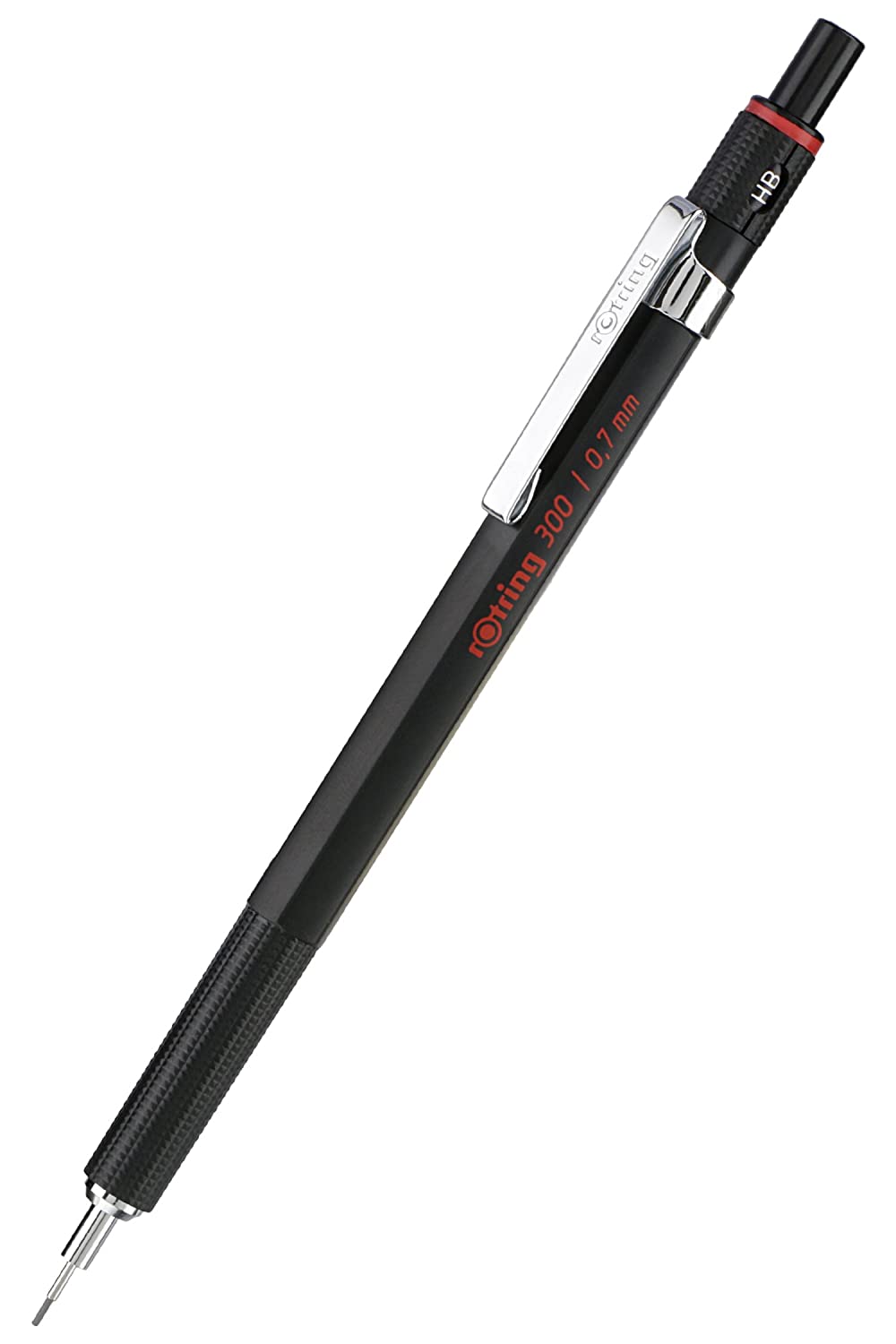 Rotring 300-0.7mm HB Lead, Black Mechanical Pencil With Metal Nozzle