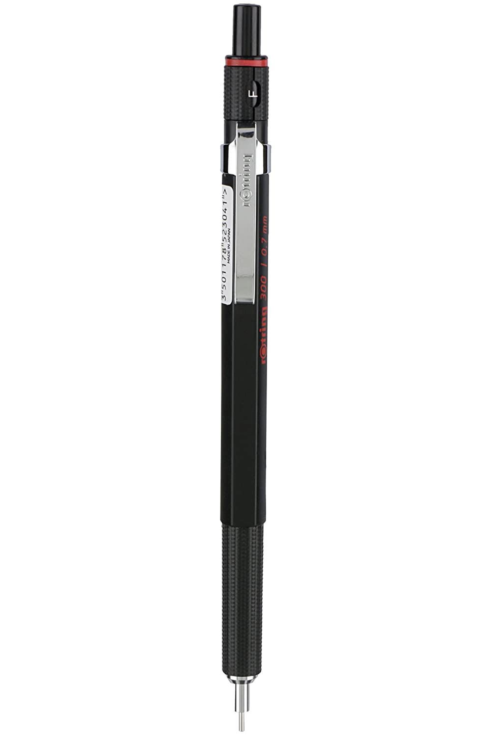 Rotring 300-0.7mm HB Lead, Black Mechanical Pencil With Metal Nozzle