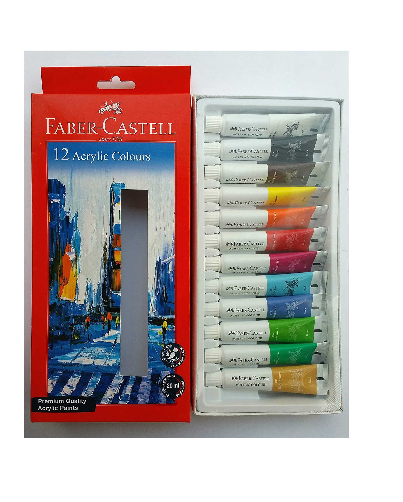 Faber-Castell Premium Acrylic 20ml Colour (Pack of 12)