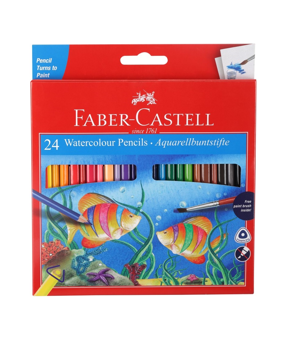 Faber-Castell 24 Water Colour Pencils+ Paint Brush Pencil  (Assorted)