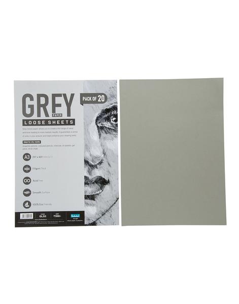 Scholar A3 GREY PAPER LOOSE SHEETS - 170 GSM (GLS3)