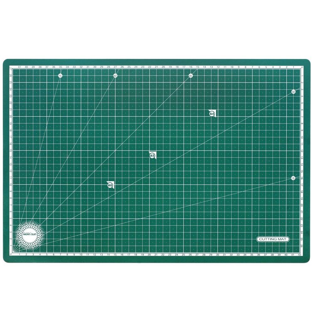 Morn Sun Flexible Cutting Mat A/4 Size With Marked Pattern And Grids Green