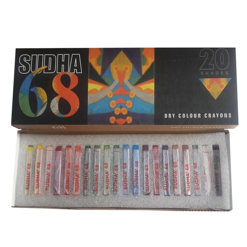 Sudha 68 Dry Colour Crayons 20 Shades