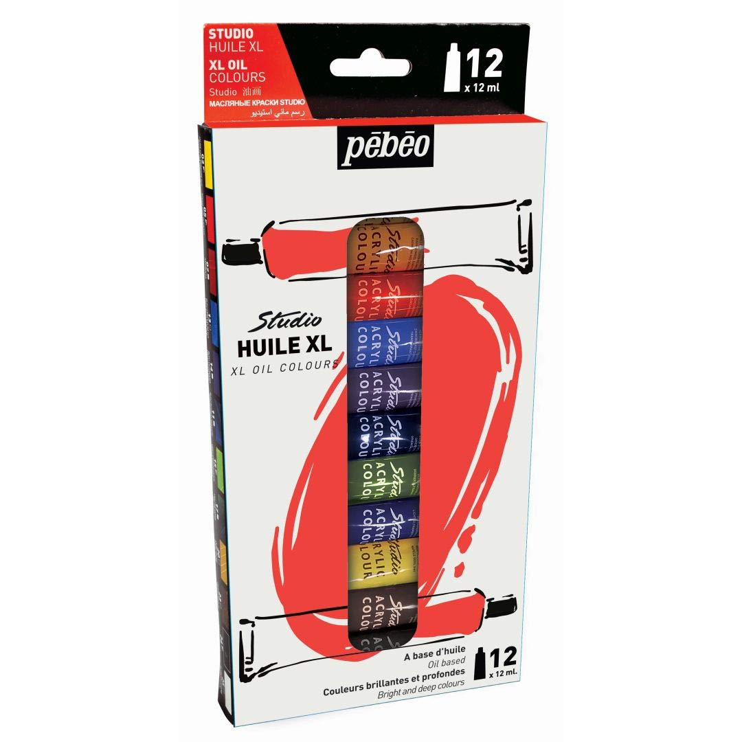 Pebeo Studio Fine XL Oil - New Set of 12 Colours in 12 ML Tubes