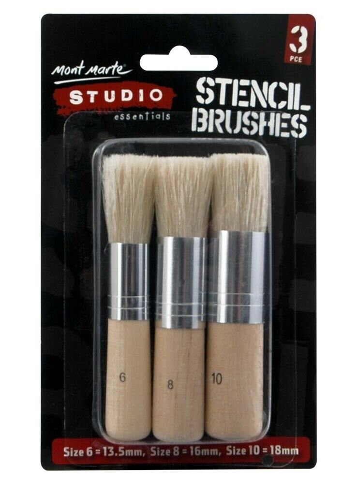 Mont Marte Studio Stencil Brushes 3 pack