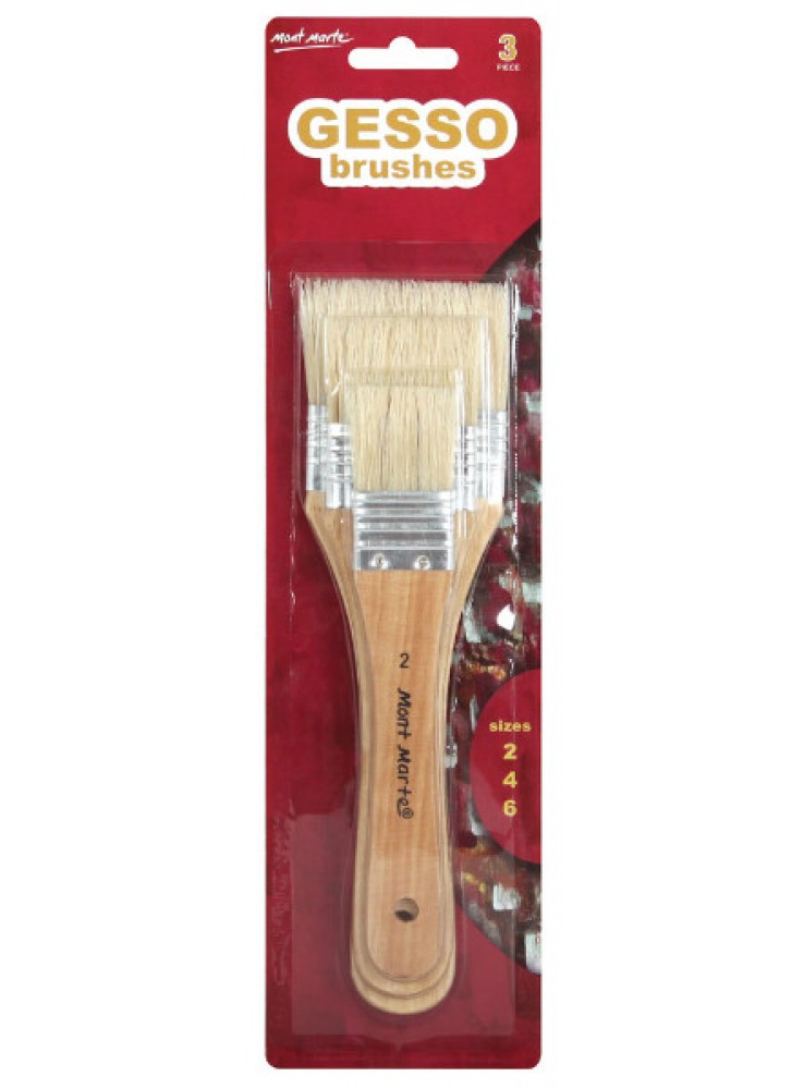 Mont Marte Gesso Brushes Sizes 2, 4, 6