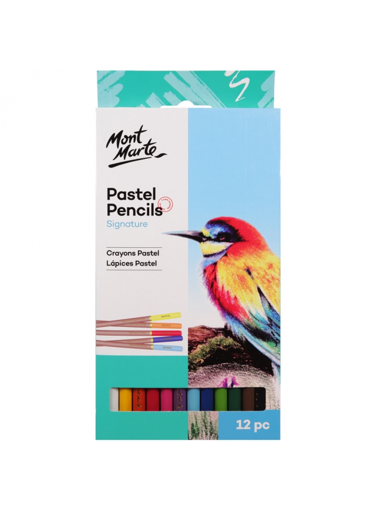 Mont Marte Signature Pastel Pencils 12 Colours