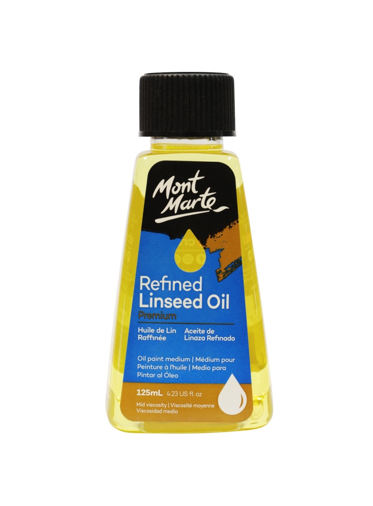 Mont Marte Premium Refined Linseed Oil 125ml (4.23oz)