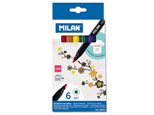 MILAN Fiber Pens for Painting on Fabric-Set of 6