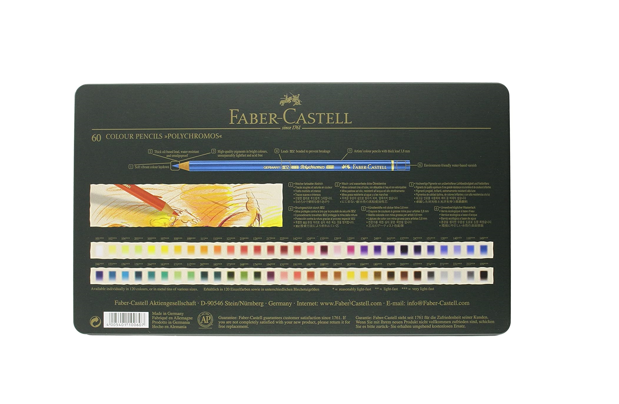 Faber Castell Polychromos Color Pencil Set - Pack of 60