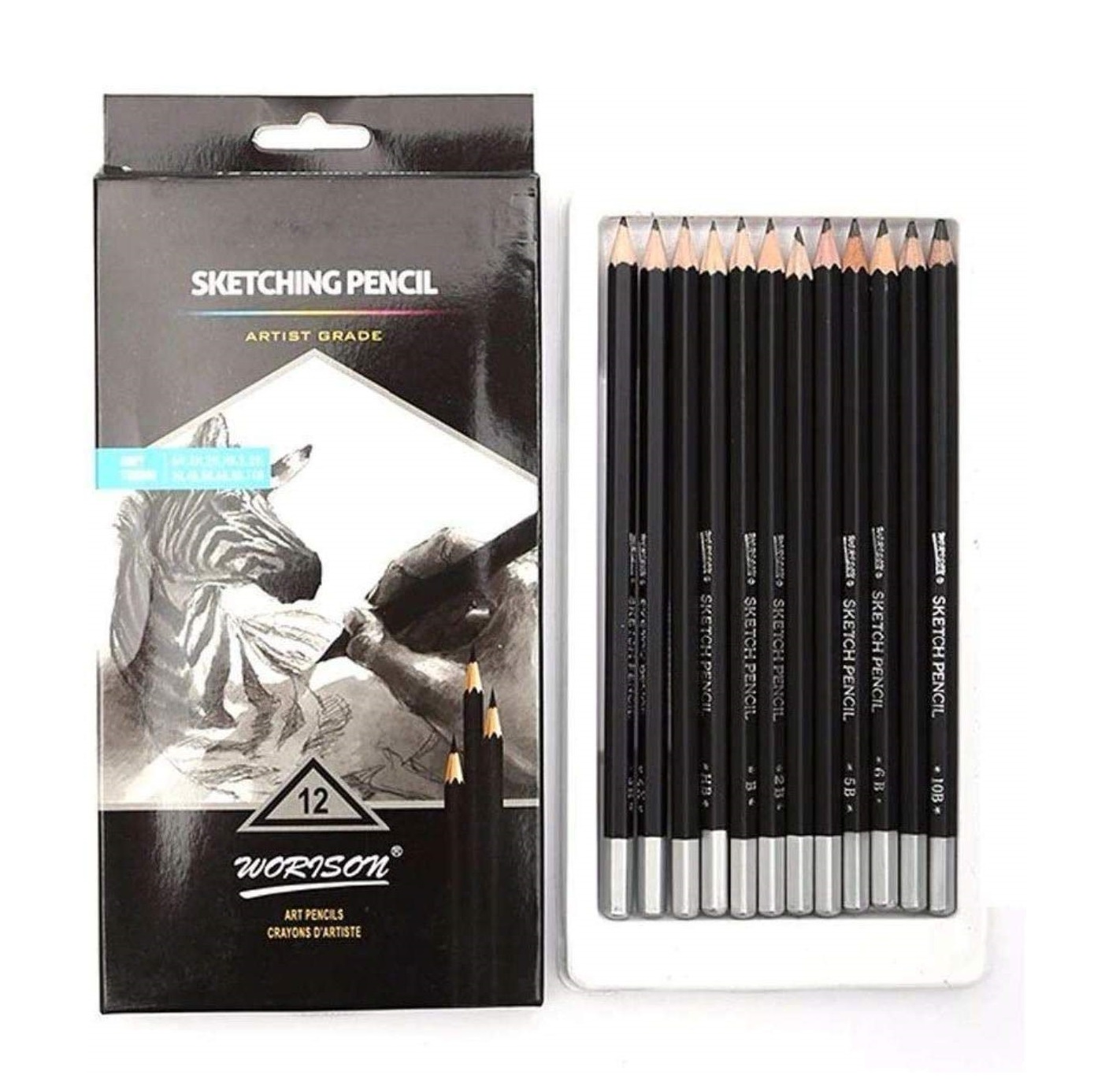 WORISON Artist Grade Quality Fine Art Drawing & Sketching Pencils 12Pcs