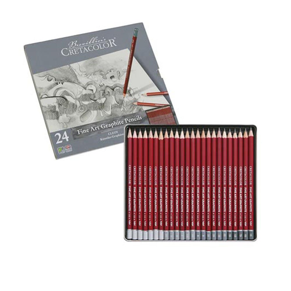 Cretacolor Cleos Fine Art Graphite Pencils Set of 24