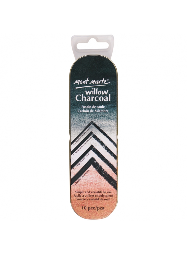 Mont Marte Signature Willow Charcoal in Tin 10pce