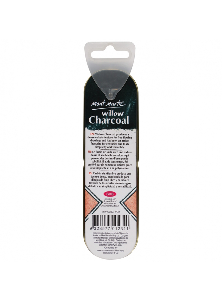 Mont Marte Signature Willow Charcoal in Tin 10pce