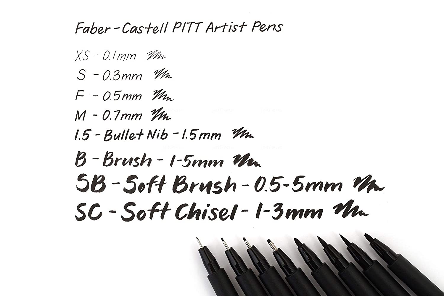 Faber-Castell Pitt Artist Pen Fineliner - Black 199 - Choose Your