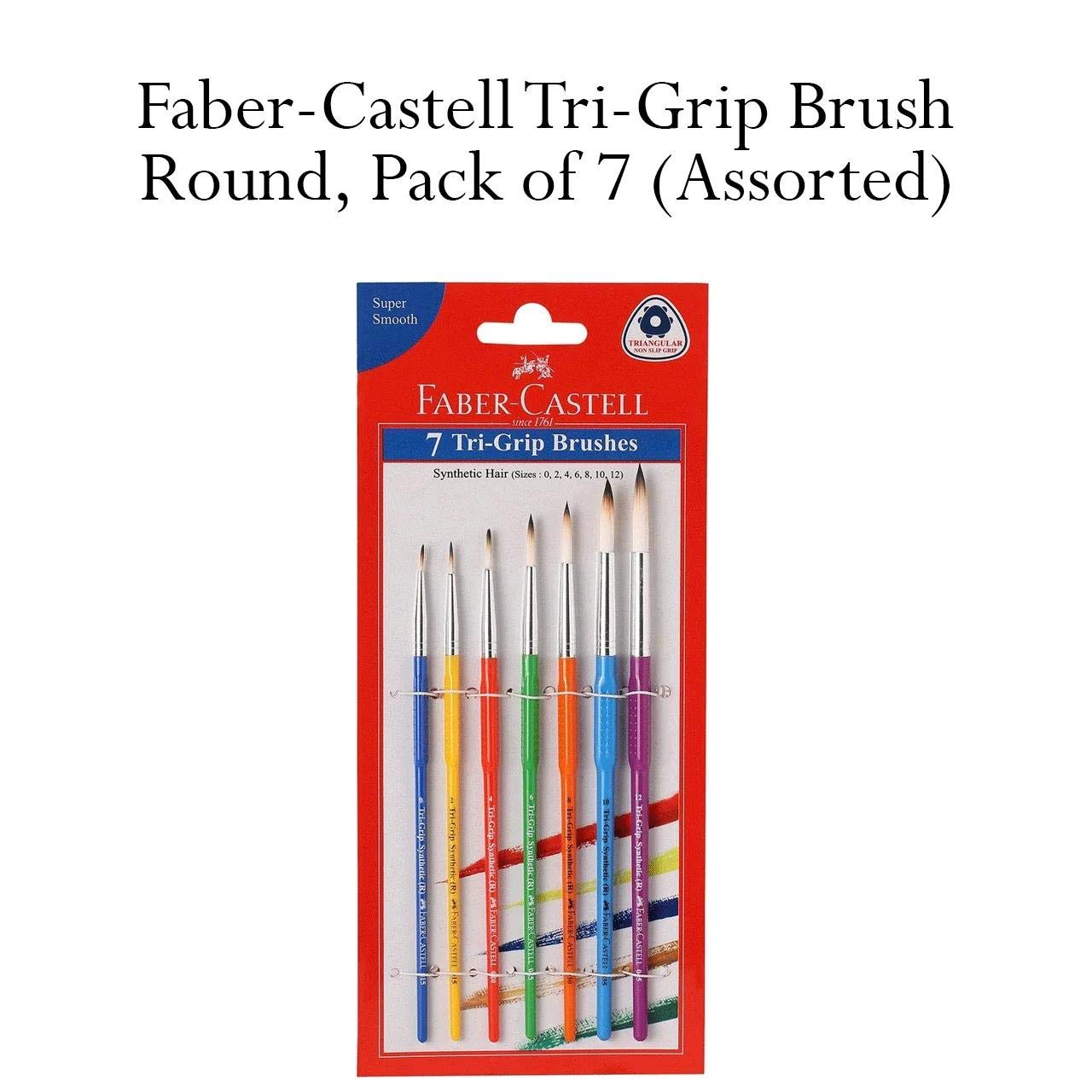 Faber-Castell Tri-Grip Brush - Round, Pack of 7 (Assorted)