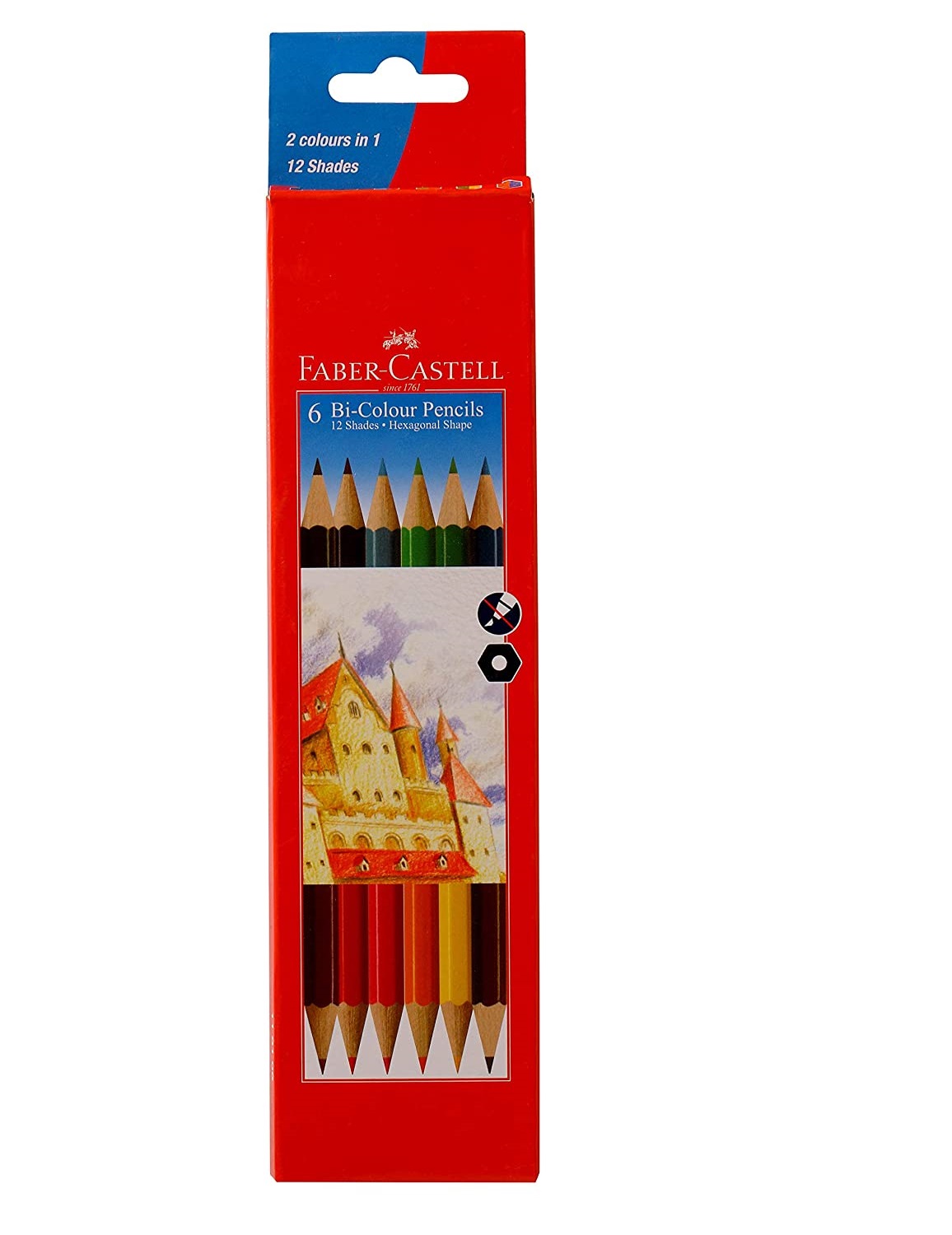 Faber-Castell Bi-Color Pencil Set - Pack of 6 (Assorted)
