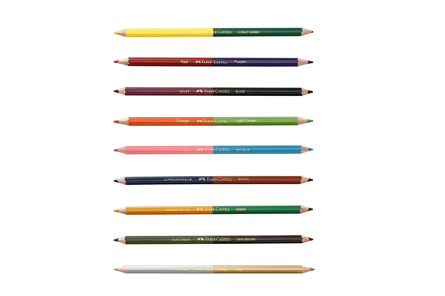 Faber-Castell Bi-Color Pencil Set - Pack of 9 (Assorted)