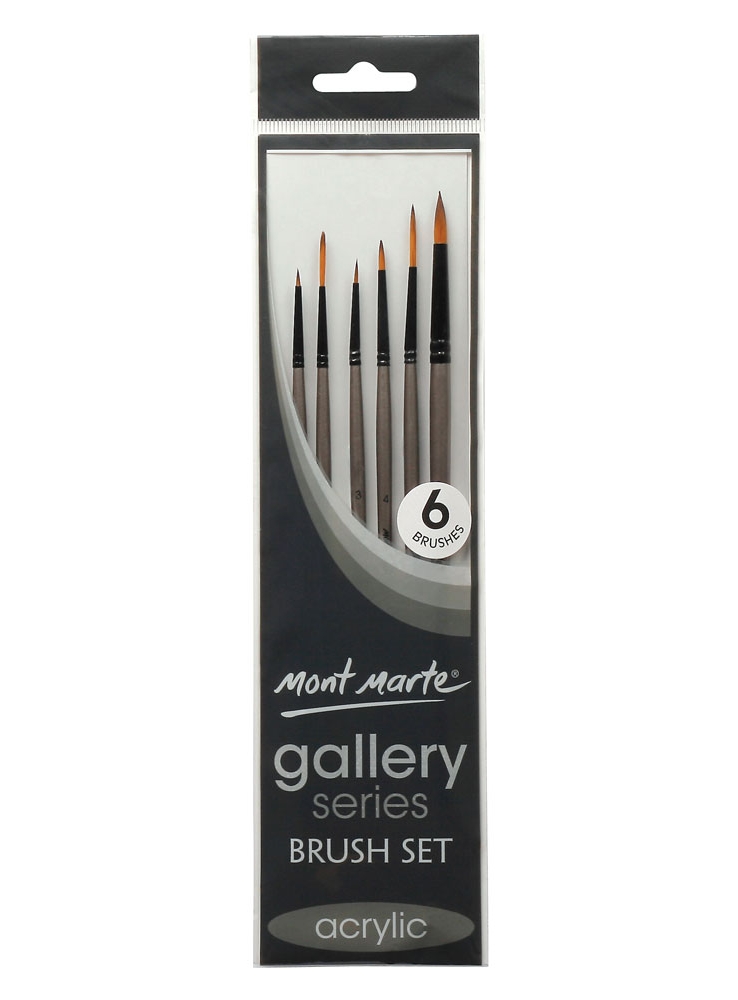 Mont Marte Gallery Series Brush Set Acrylic 6pce