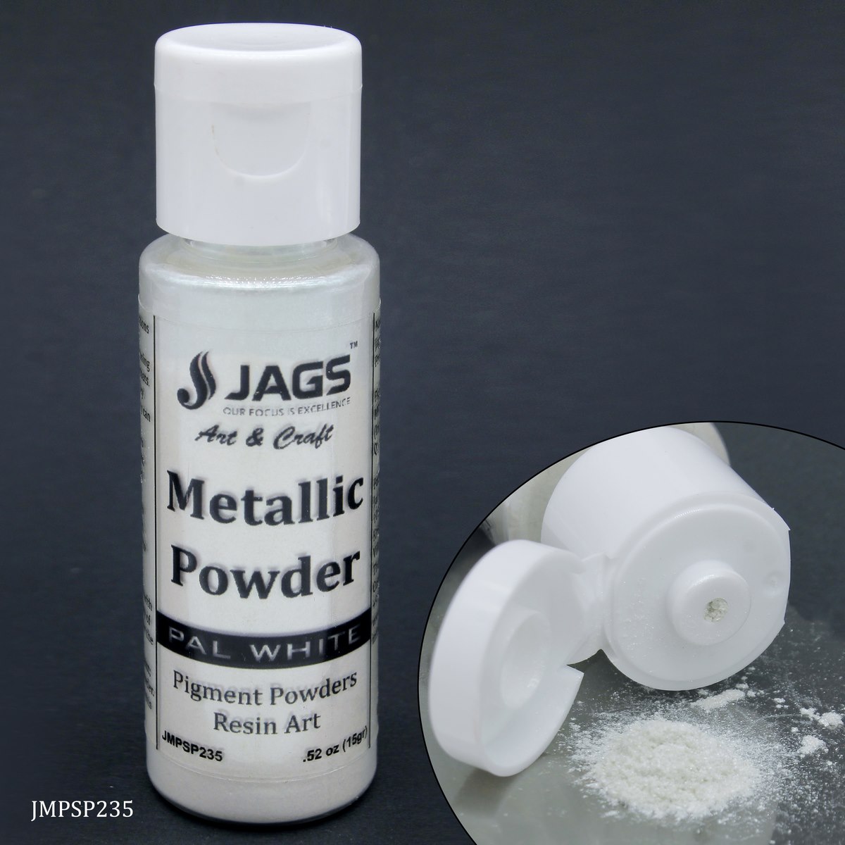 Jags Metallic Powder Pal White 15Gms JMPSP235