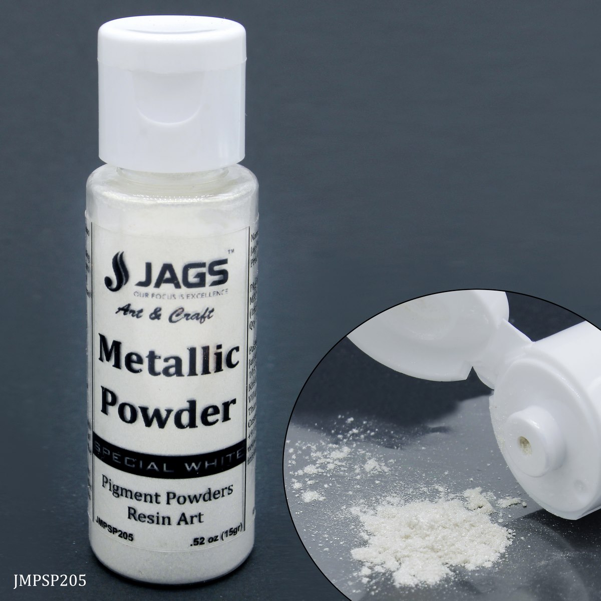 Jags Metallic Powder Spescal White 15Gms JMPSP205