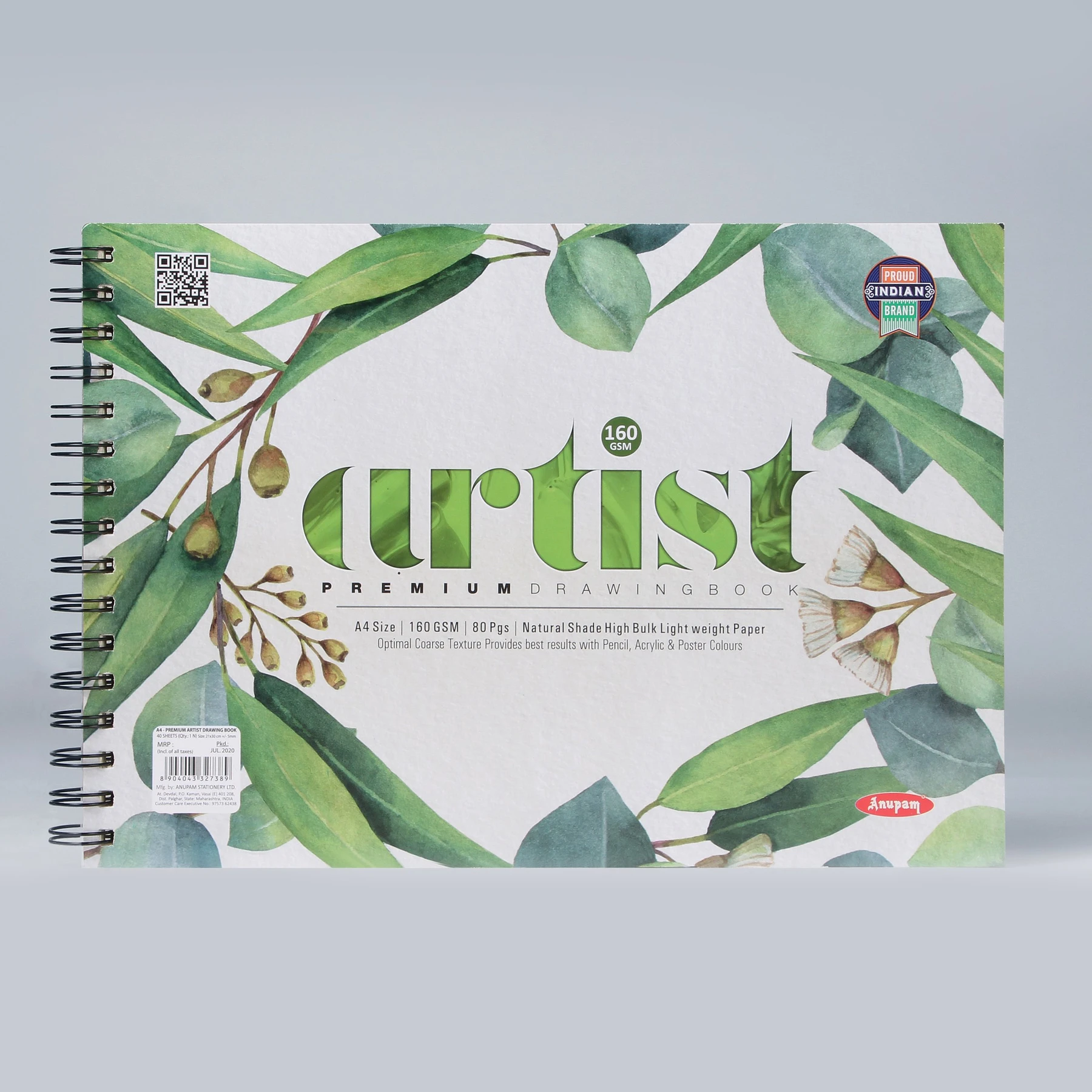 ANUPAM ARTIST PREMIUM DRAWING BOOK A4 (160 GSM, 80 PAGES)