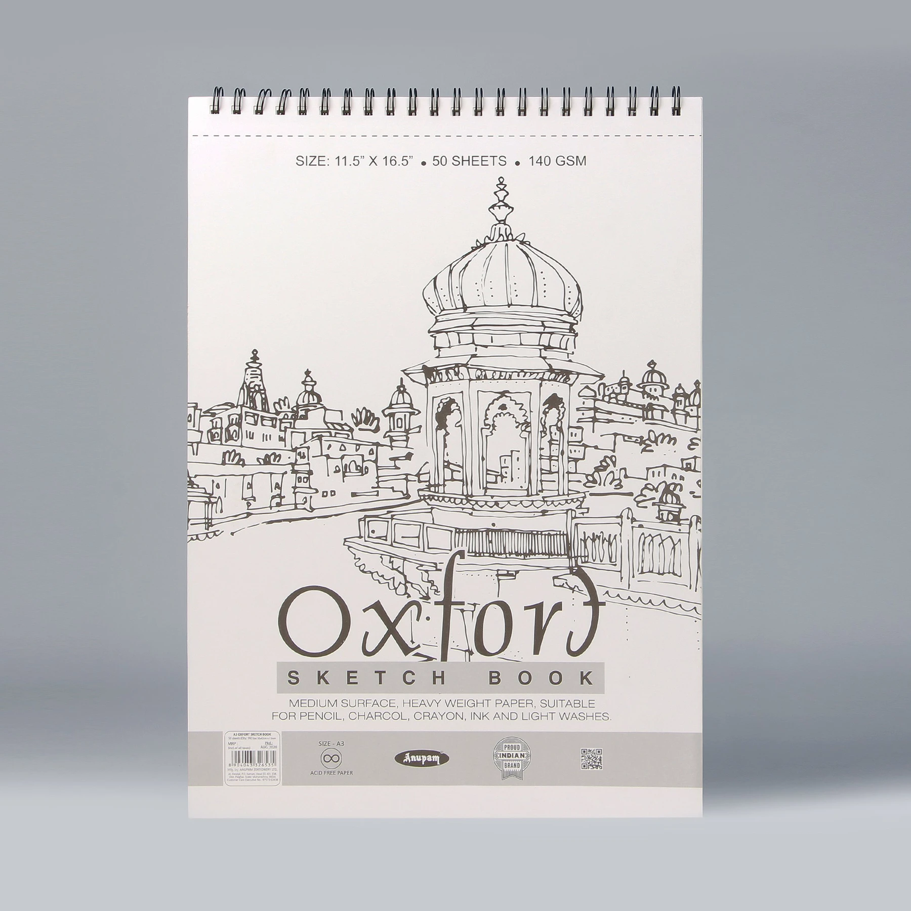 ANUPAM OXFORT SKETCH BOOK A3 (140 GSM, 50 SHEETS)