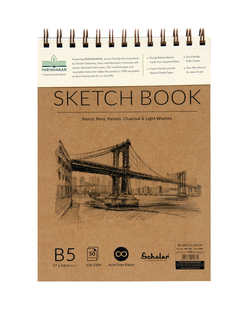 Scholar B5 PARYAVARAN SKETCH BOOK (PSB8) 