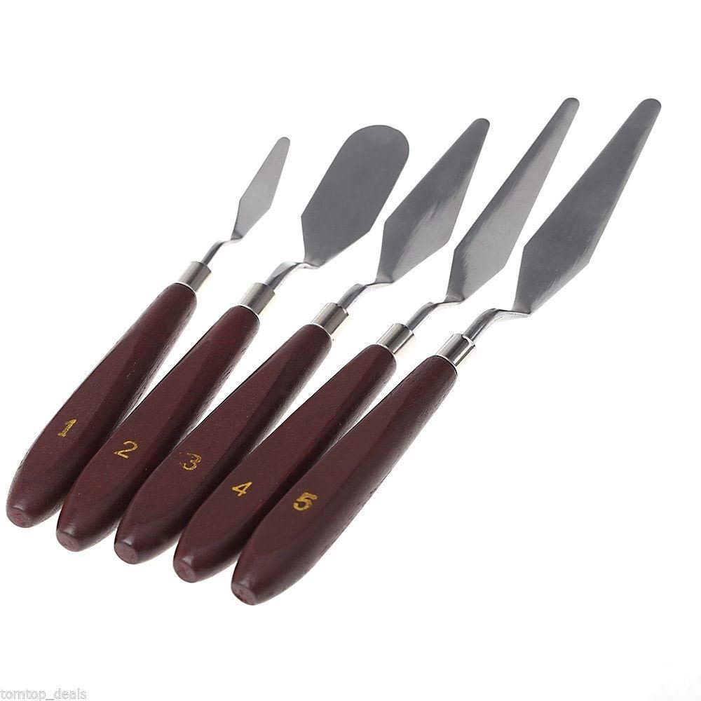 Arishto Set of 5 Painting Knives of Various Sizes & Shapes