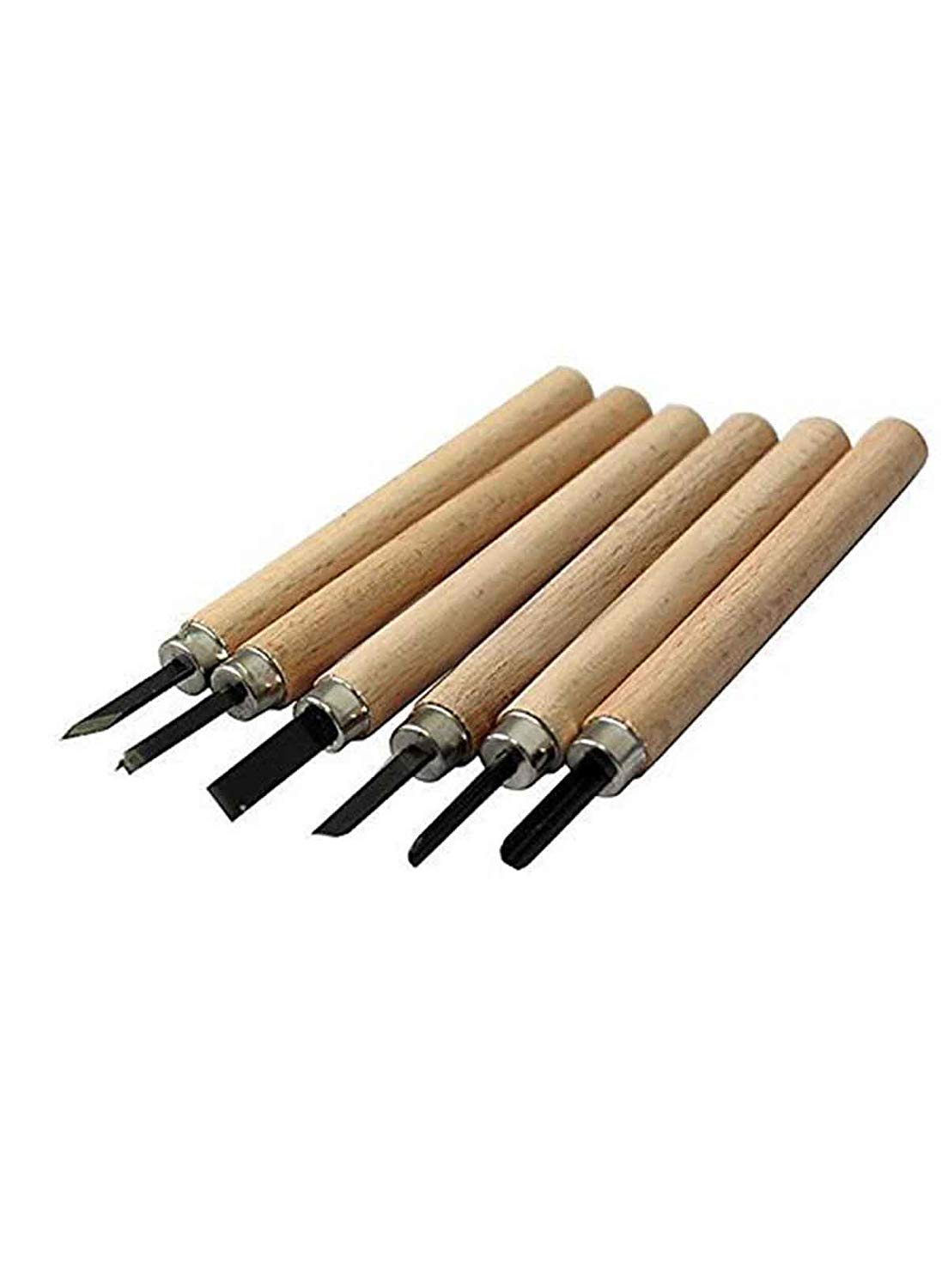 Wood-Carving Tool Set for Professionals, Carpenters and Hobbyists, Art Tools (Brown) - 6pc
