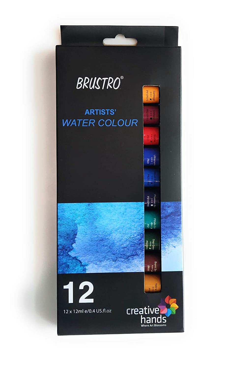 BRUSTRO Artists Watercolour Set of 12 Colours X 12ML Tubes