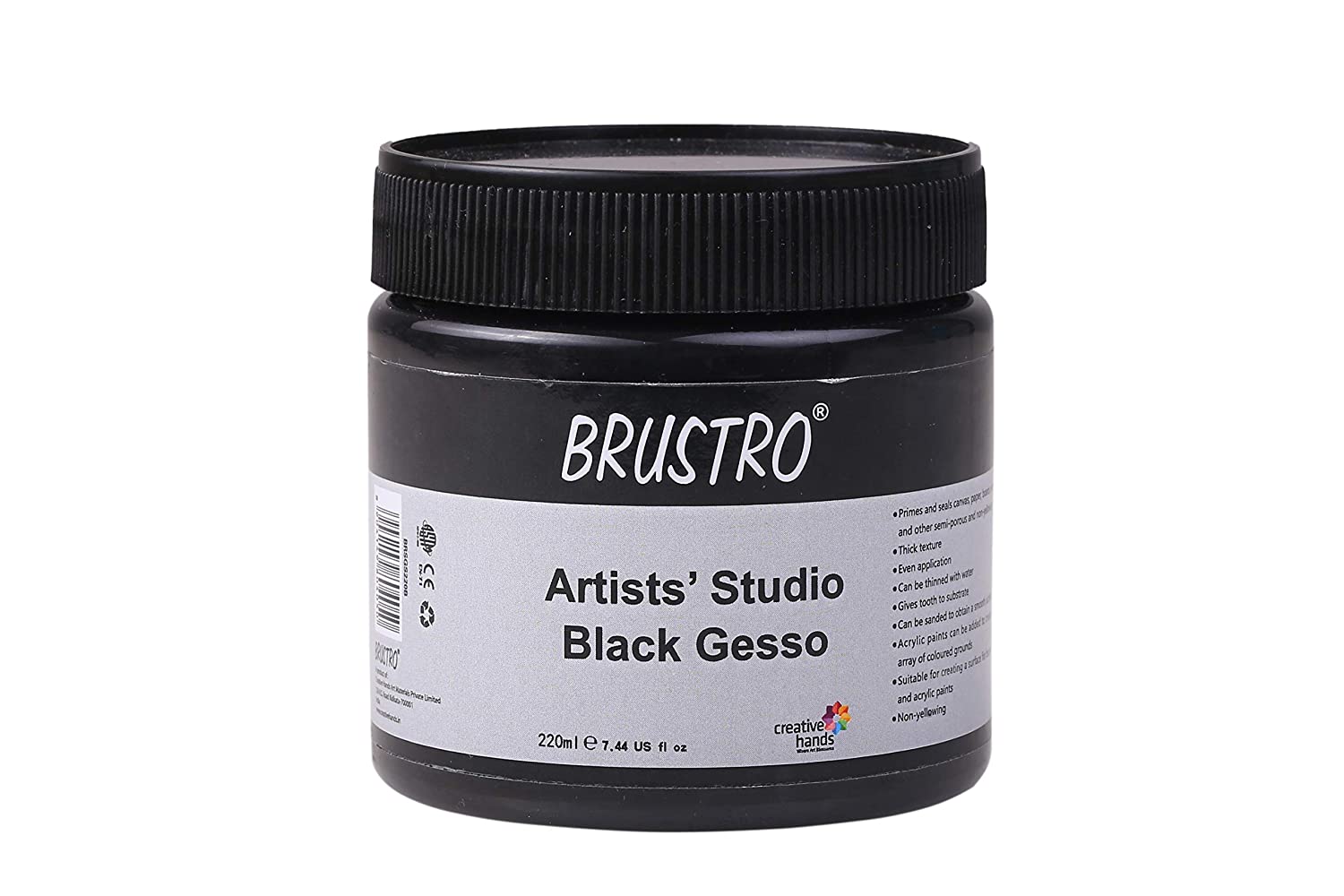 Pebeo Studio Acrylics Gesso Painting Primer 250ml in Black or White 