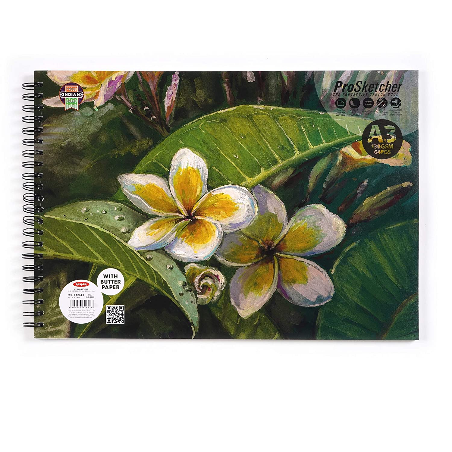 ANUPAM A3 - PRO-Sketcher Sketch Book 130 GSM,64 Pages