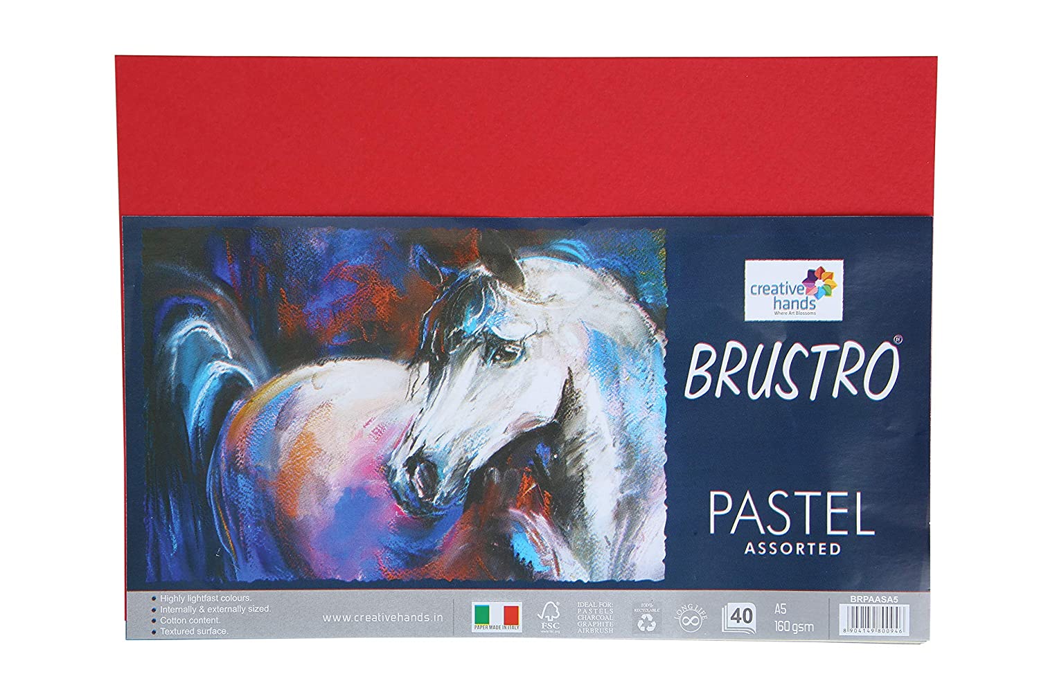 Brustro Artist's Pastel Papers 160 GSM A5 Bright & Soft Shades Assorted (40 Sheets)