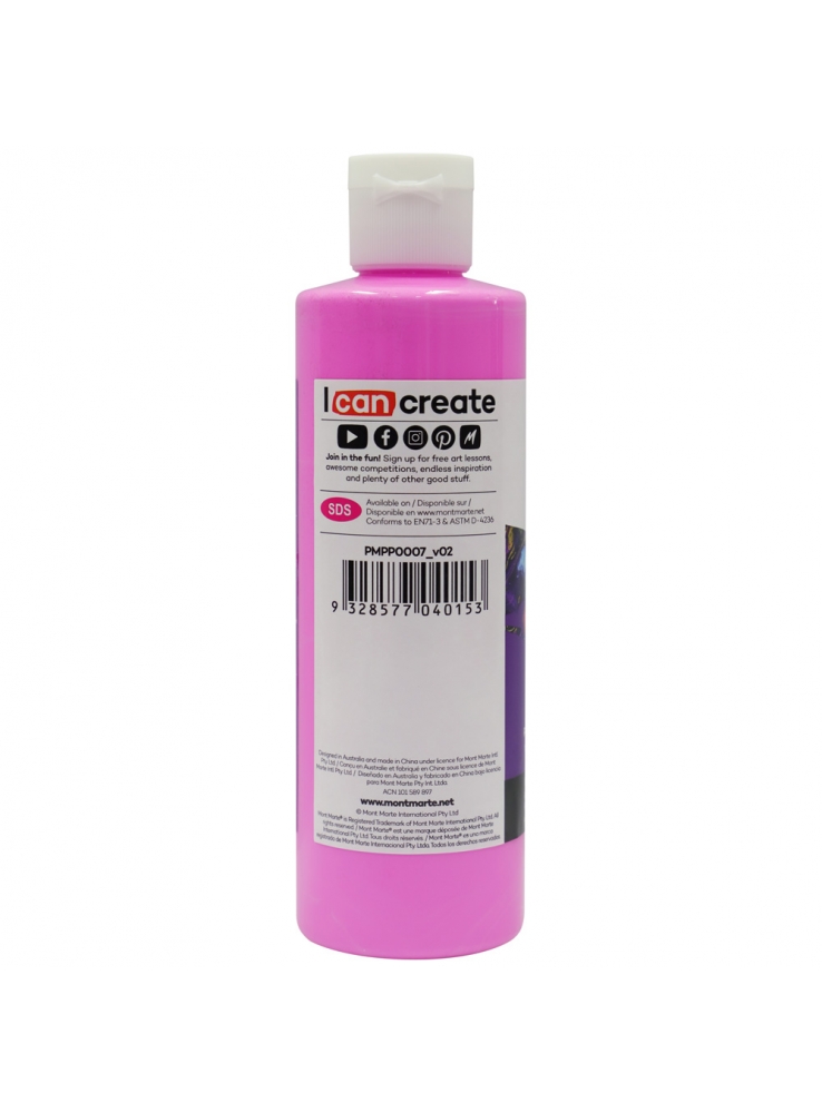 Mont Marte Premium Pouring Acrylic Paint 240ml (8.12oz) - Hot Pink