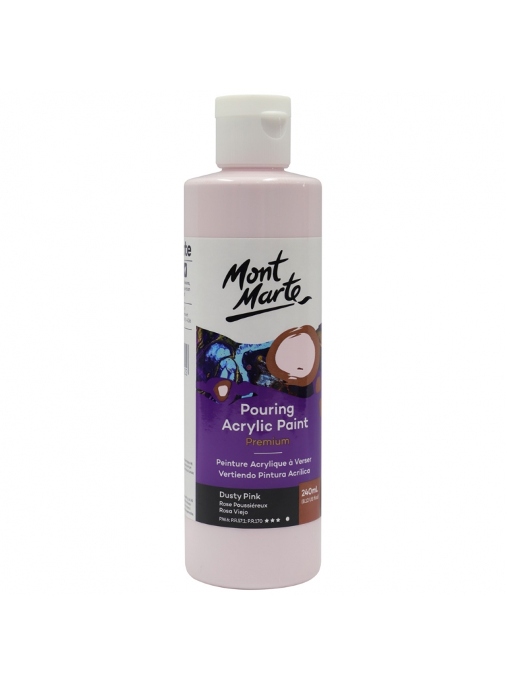 Mont Marte Premium Pouring Acrylic Paint 240ml (8.12oz) - Dusty Pink