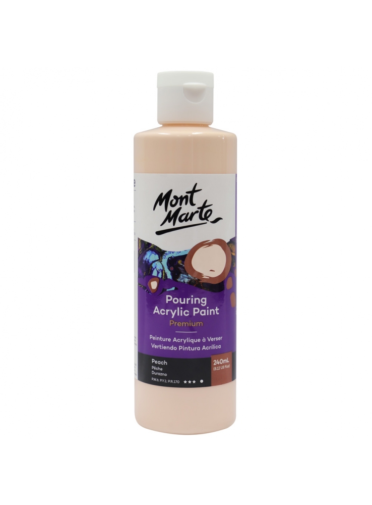 Mont Marte Premium Pouring Acrylic Paint 240ml (8.12oz) - Peach