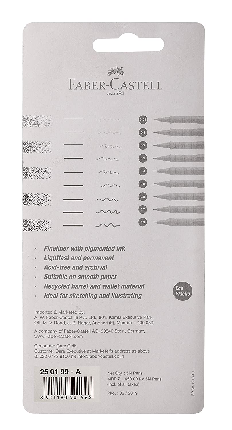 Faber-Castell ECCO PIGMENT FIBRE TIP PEN (0.05/0.1/0.3/0.5/0.7)