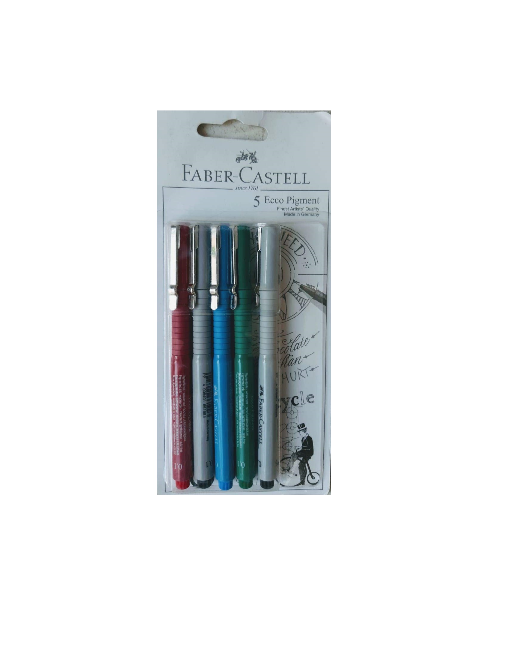 Faber Castell Ecco Pigment Fibre Tip Pen (0.1/0.1/0.1/0.1/0.6) Set C