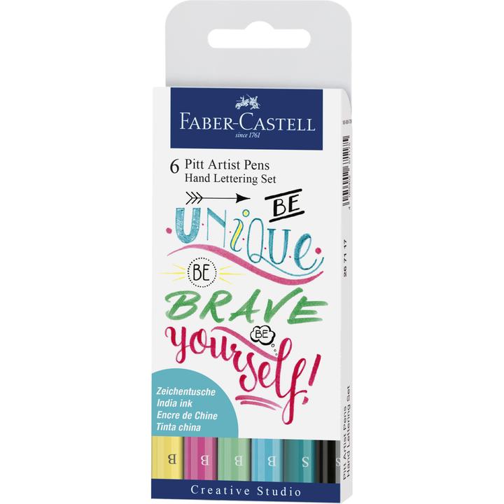 Faber-Castell Hand Lettering Pitt Artist Pen Set - Pack of 6 (Green)