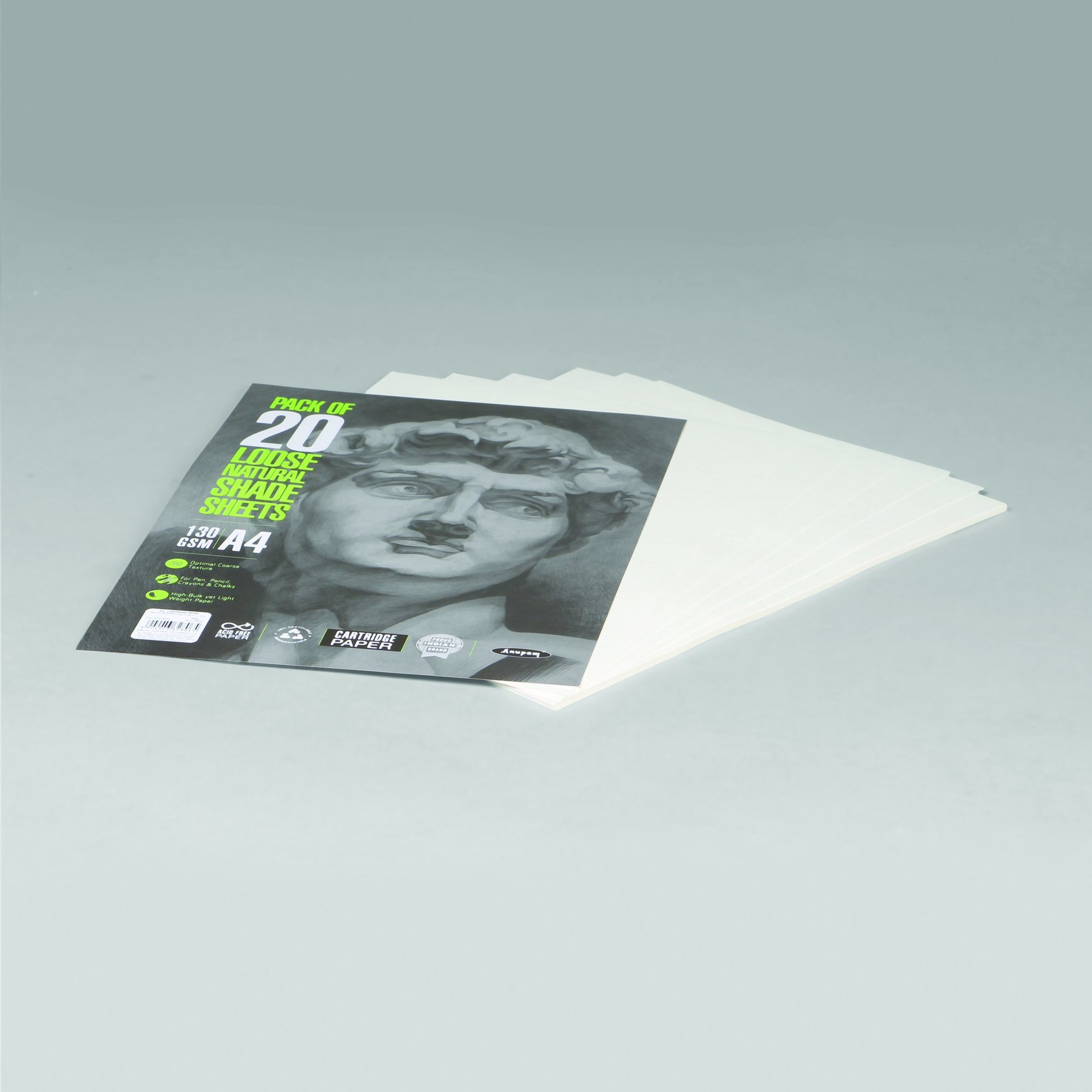 ANUPAM A4 CARTRIDGE PAPER LOOSE SHEETS 130 GSM