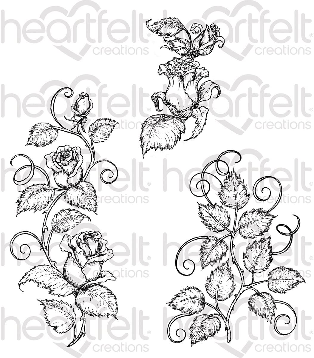 Creations Rose Vines Cling Rubber Stamp HCPC3753