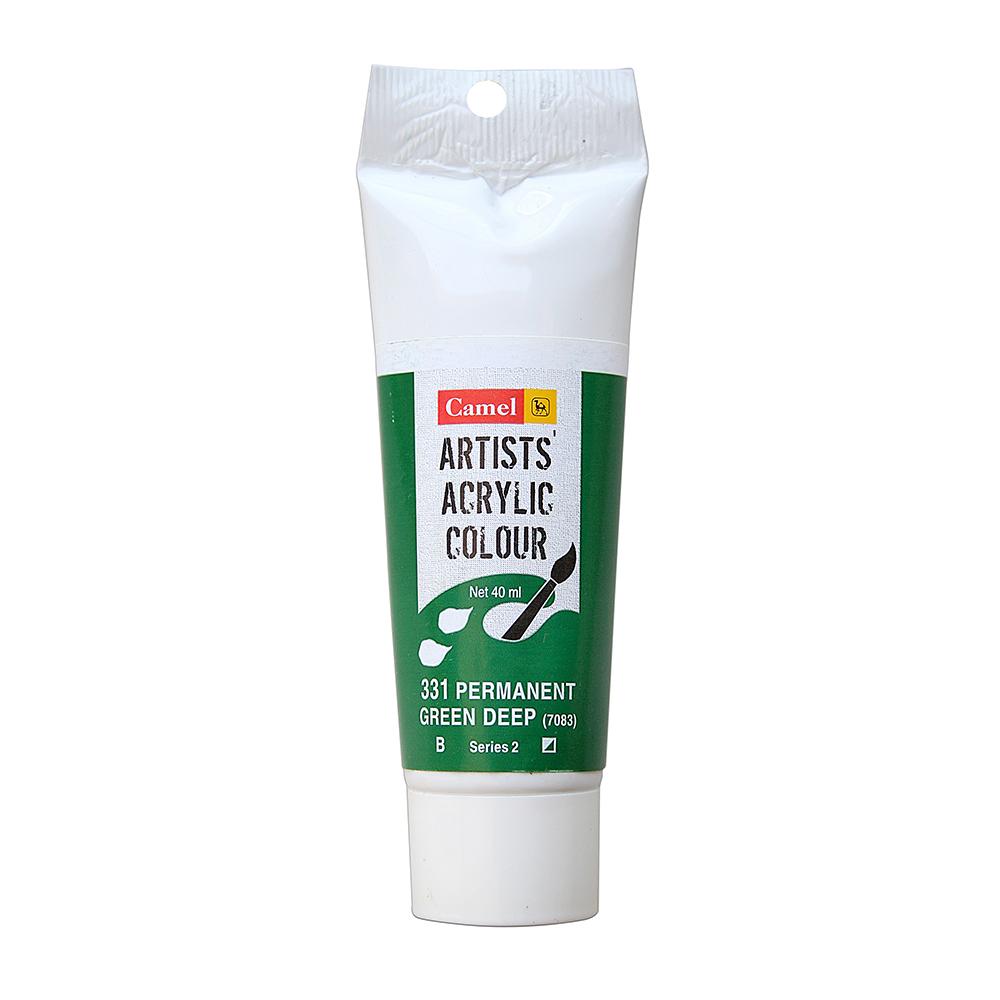 Camel Artist Acrylic Colour 40ml Permanent Green Deep 331